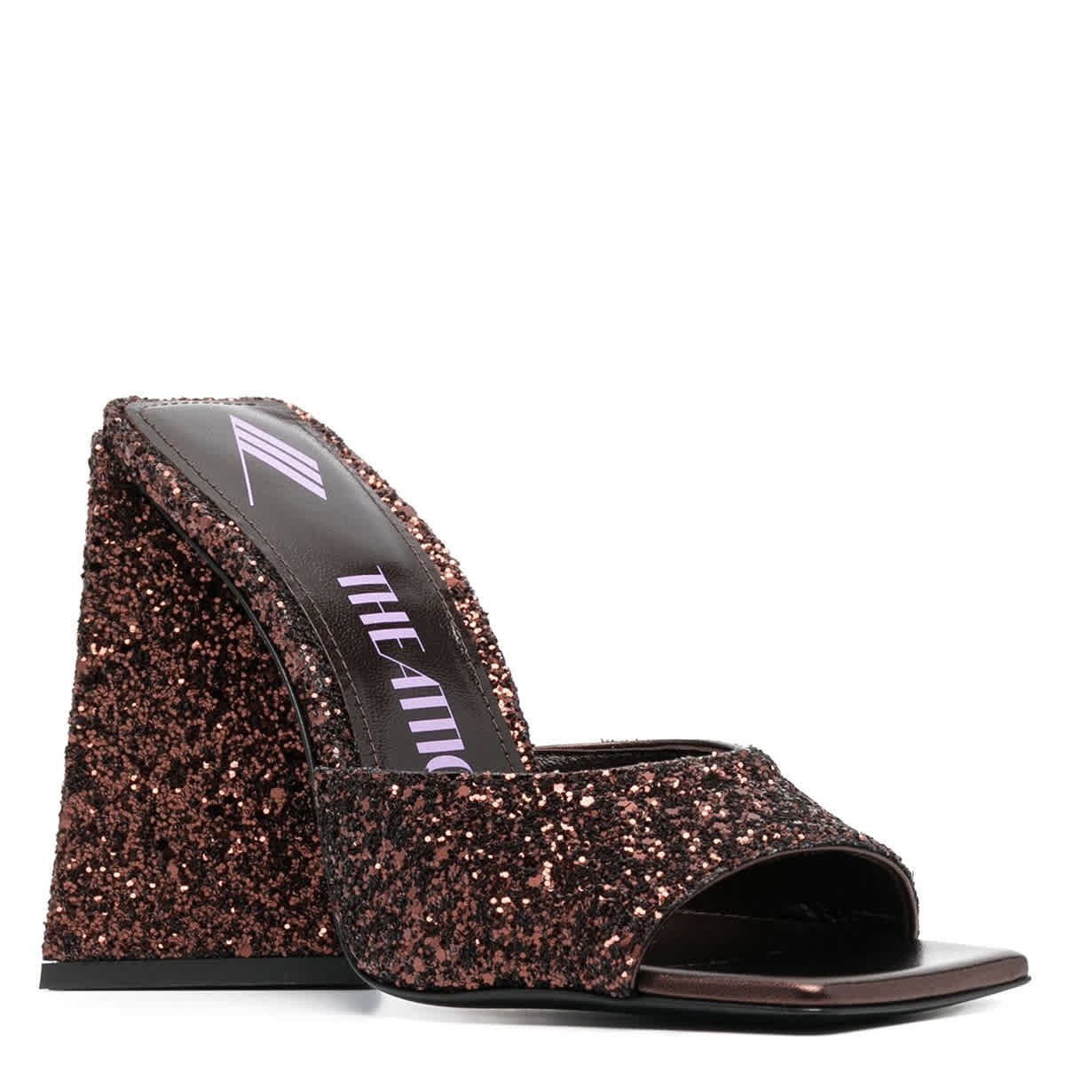 The Attico Ladies Brown Sequins Devon 115 mm Mule