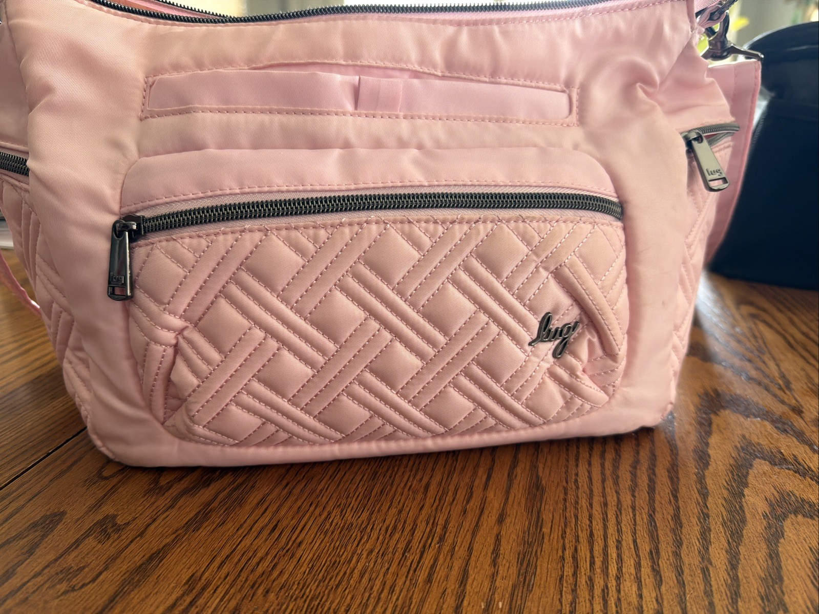 NWT Lug Cha Cha Crossbody Purse Bag Bubble Pink Quilted RFID