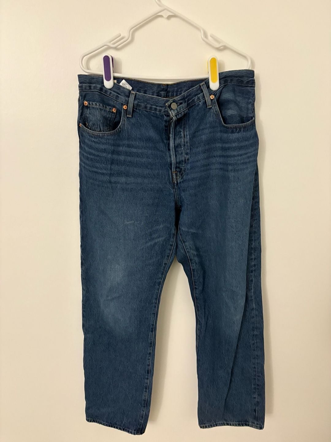 Levi’s Premium 501 ’90s Dark Wash Button Fly Straight Leg Jeans