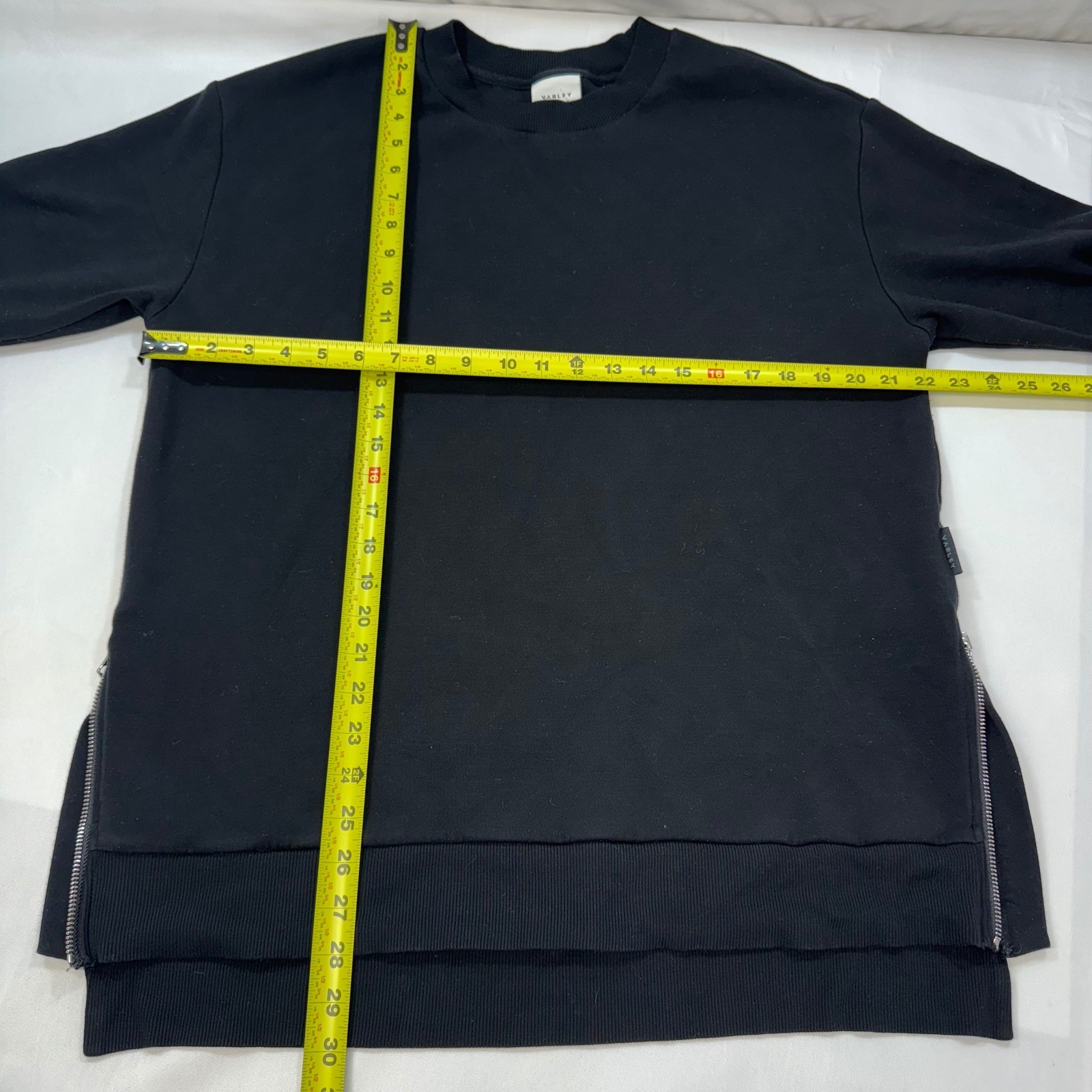 Varley Charter Sweat 2.0 DoubleSoft Black Side Zip Sweatshirt VAR01658 Large