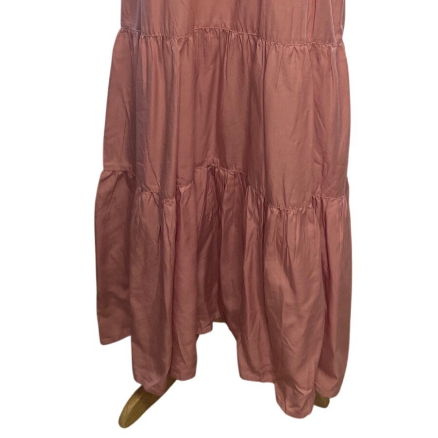 The Drop Britt Tiered Maxi Dress Medium Rosette Pink New Boho Midi Cottage Core
