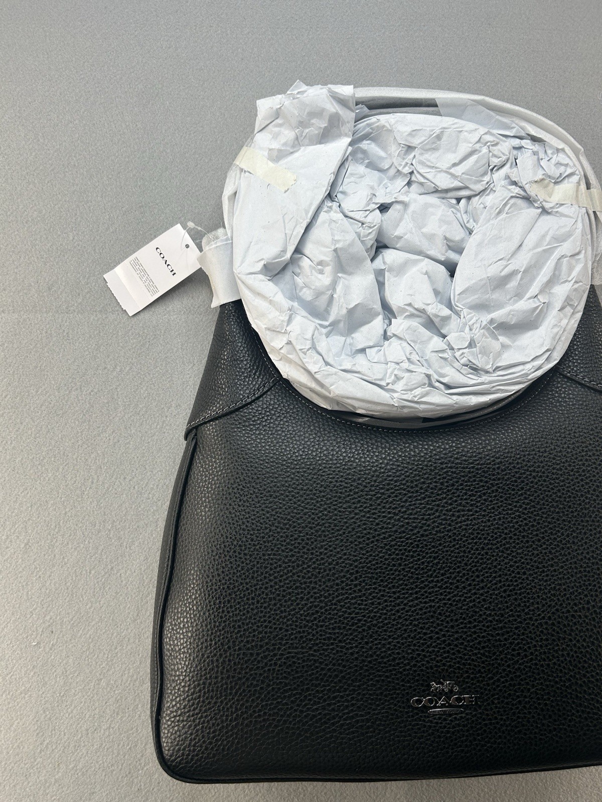 Coach Ella Hobo Bag Black Pebbled Leather NWT Model CCE47