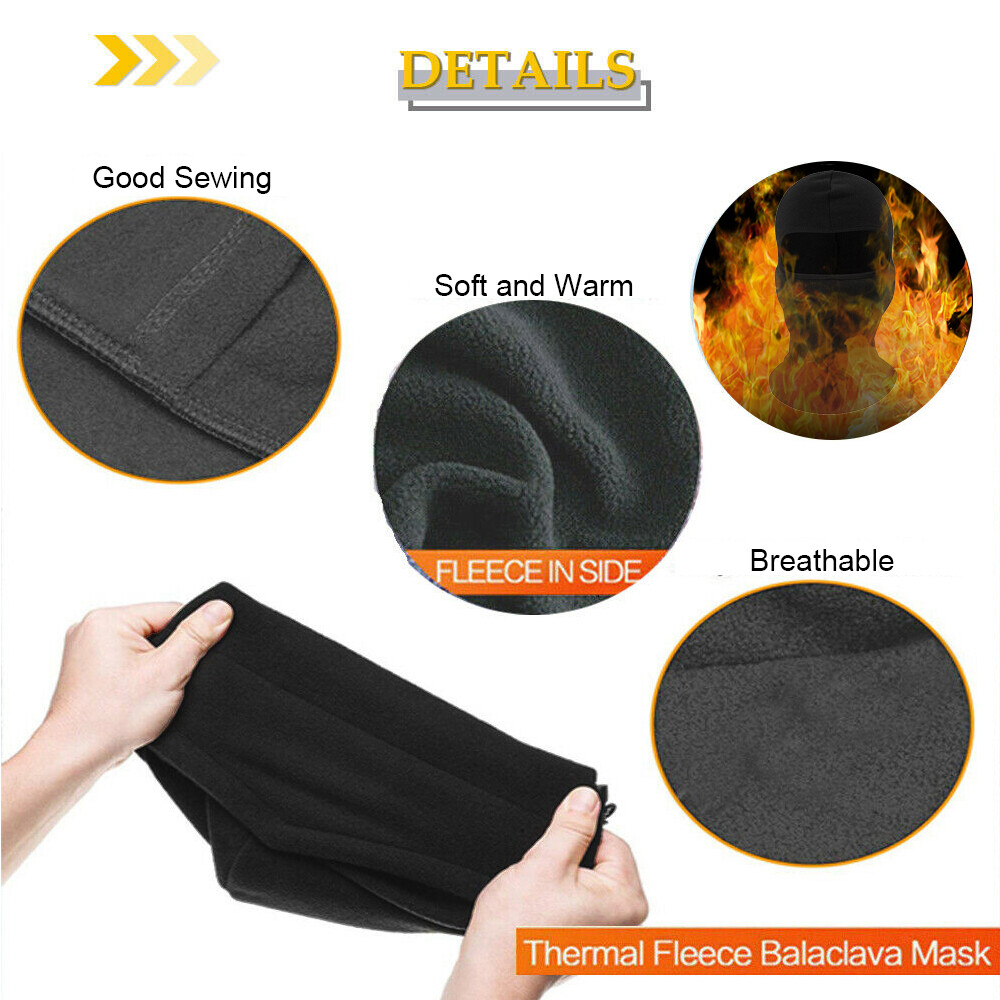 2 Pack Winter Fleece Warm Balaclava Hat Motorcycle Ski Neck Face Mask Hood Cap