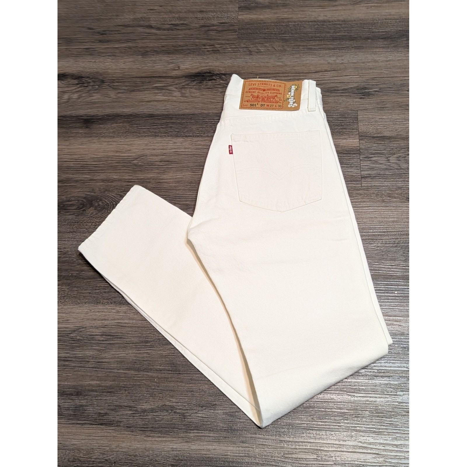 Levis Denim Tears 501 DT White Straight Leg Jeans Mens W27 L30 A1592-0004
