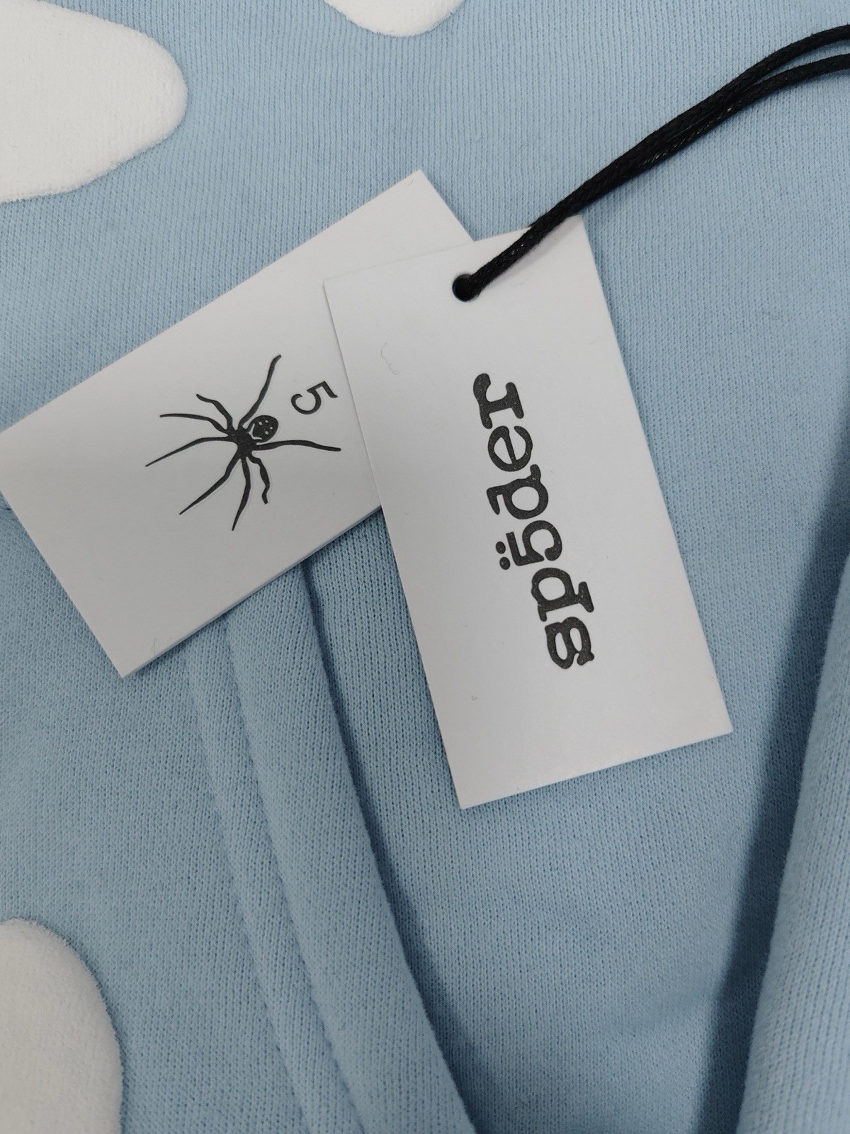 SP5DER hoodie Blue/White Beluga Graphic Logo Pullover Hoodie Pockets Men’s