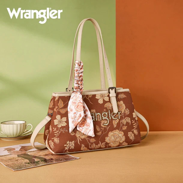Wrangler Floral Printed Braided Scarf Crossbody Bag