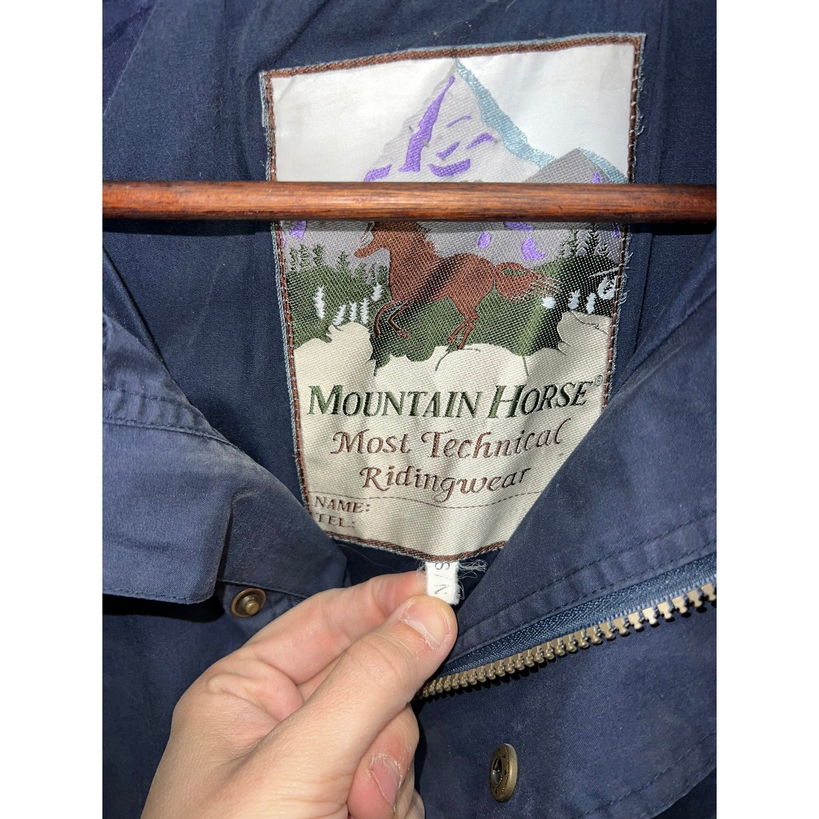 Vintage Womens Mountain Horse Jacket Techinal Riding Wear Blue VTG Small