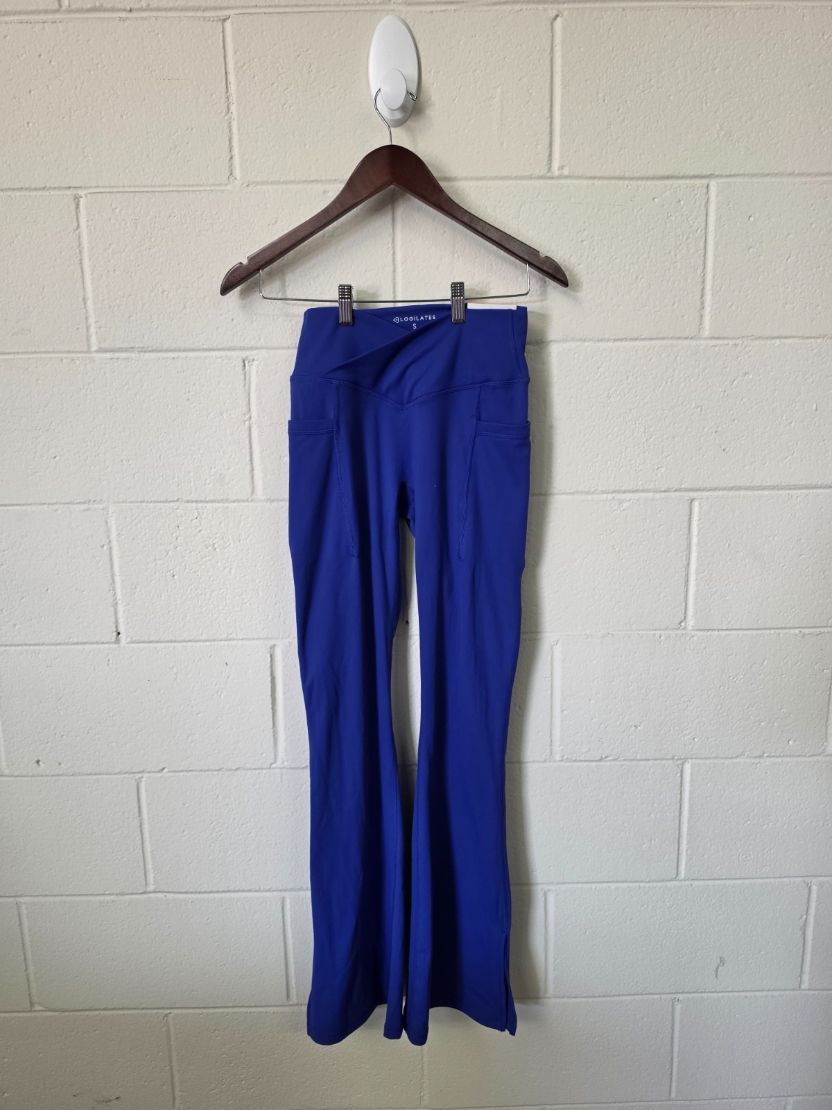 Blogilates Women’s Crisscross High-Rise Flared Leggings Royal Blue Size S ￼