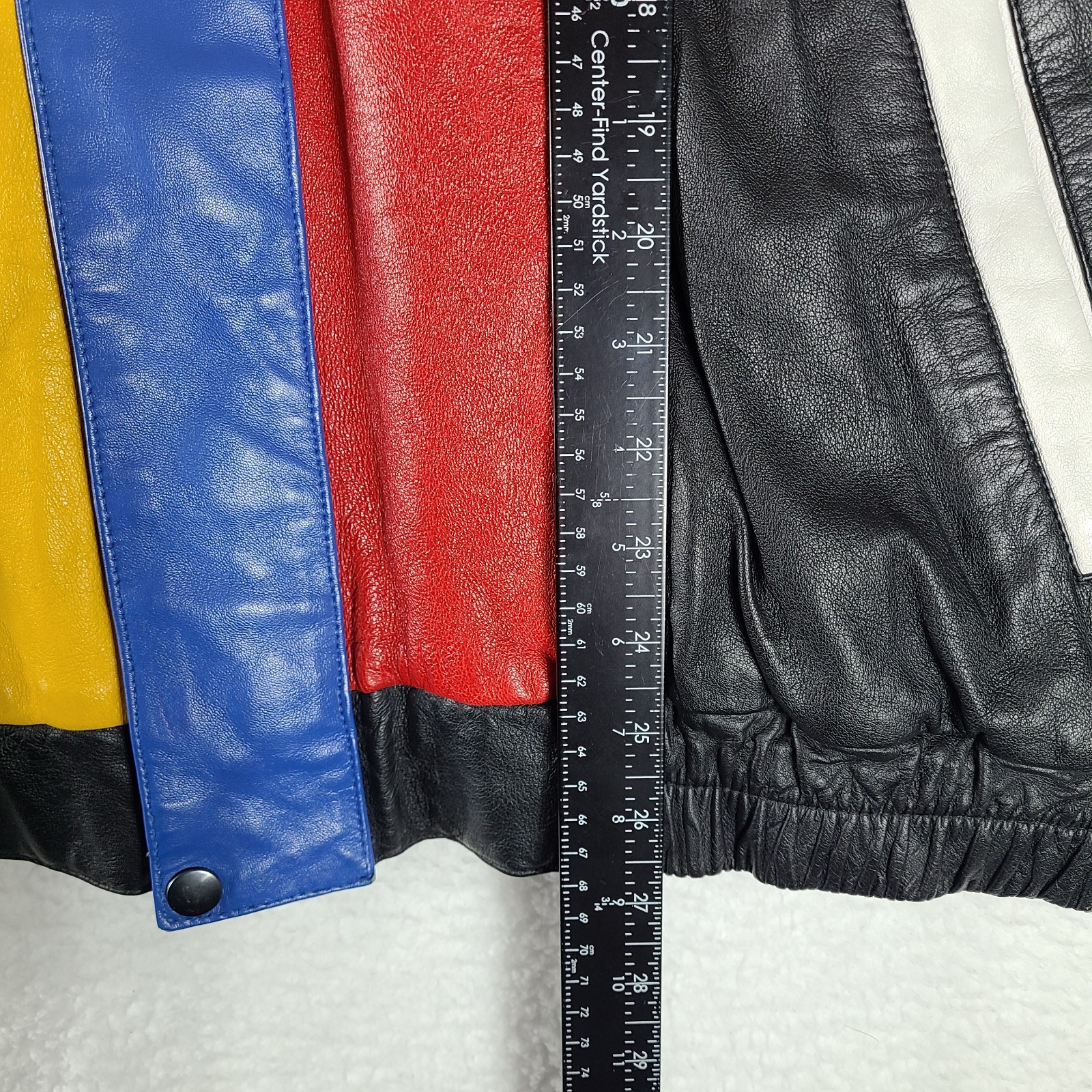 Vintage Mercedes Benz Leather Racing Jacket RARE Adult Size XL Colorblock
