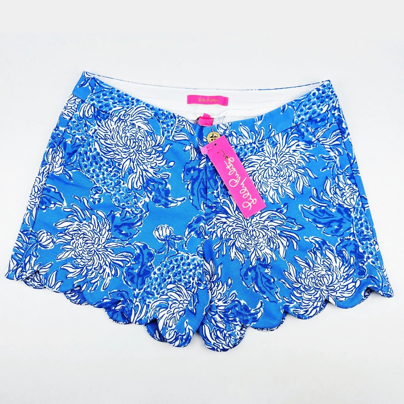 Lilly Pulitzer Buttercup 5” Stretch Knit Shorts Boca Blue Croc & Lock It Size 10