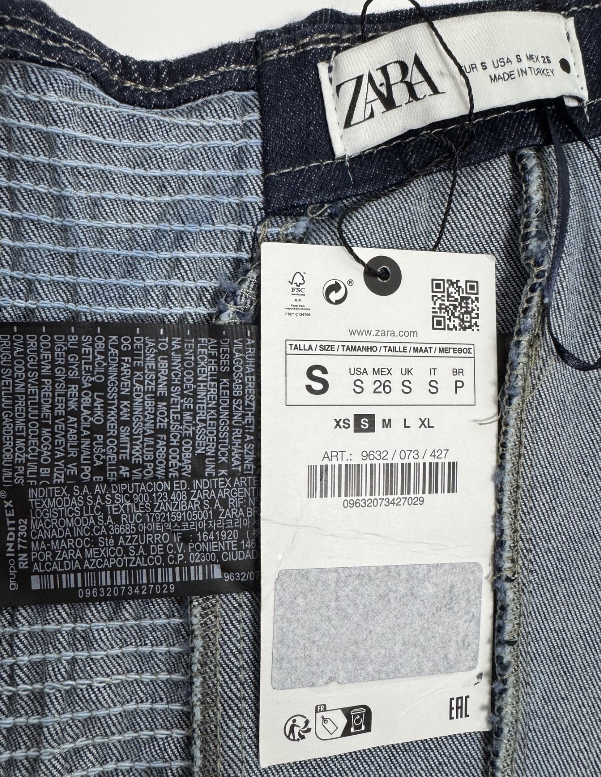 Zara Denim Bustier Corset Top NWT Size S Strapless Blue Jean Y2k Western