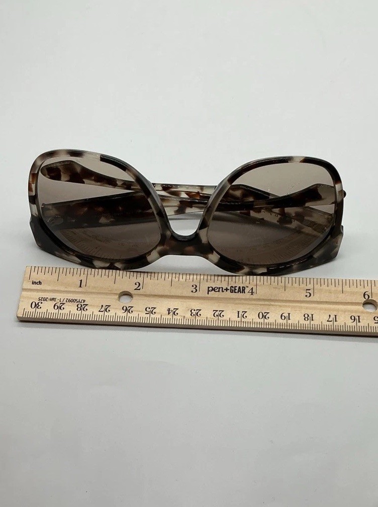 Prada SPR 10R‑F Marble Brown Tortoise Sunglasses 57‑19-140 with Case & Box