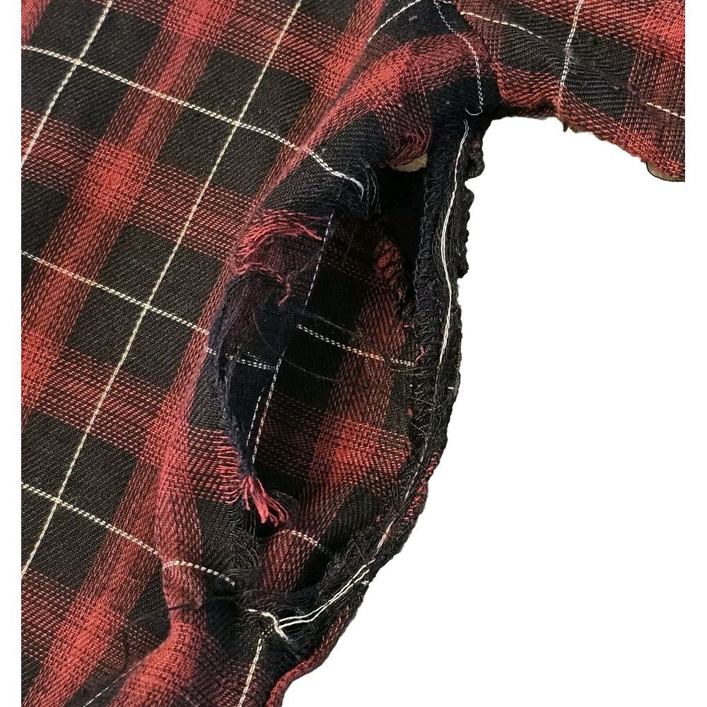 Andree by Unit FLAWED Tab-Sleeve Embroidered Tunic Cottagecore Floral Plaid L