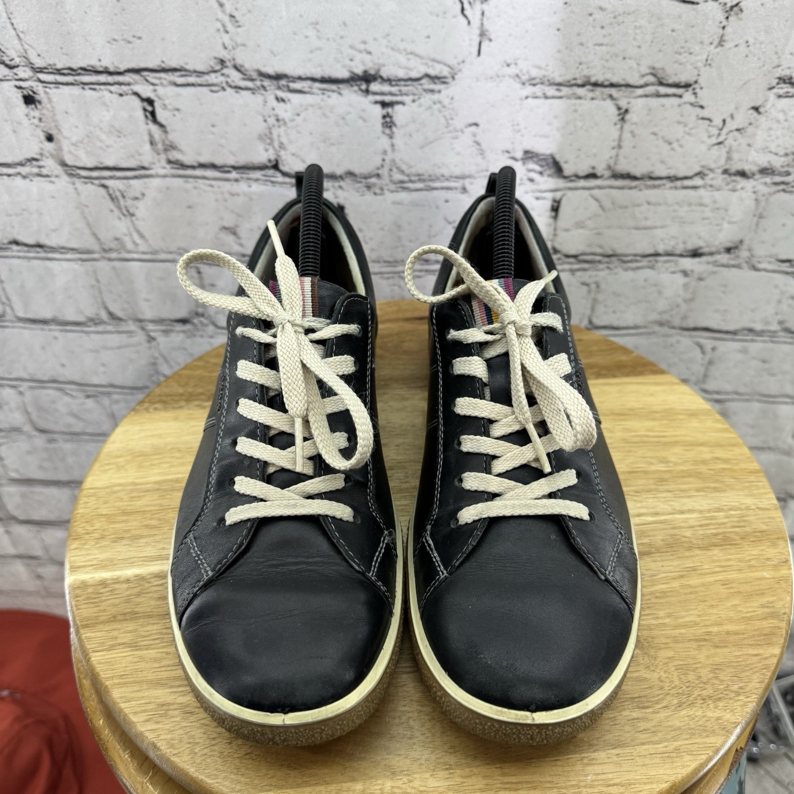 Ecco Chase II Leather Black Lace Up Low Casual Sneaker Women’s Sz EU 40 US 9-9.5