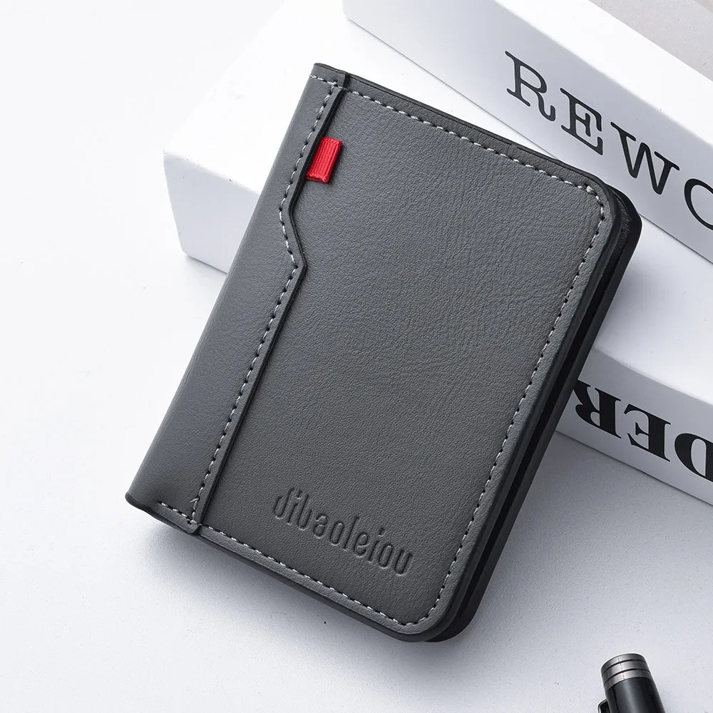 Ultra-thin Mini Soft PU Leather Men’s Wallet Slim Credit Card Holder Vertical NE