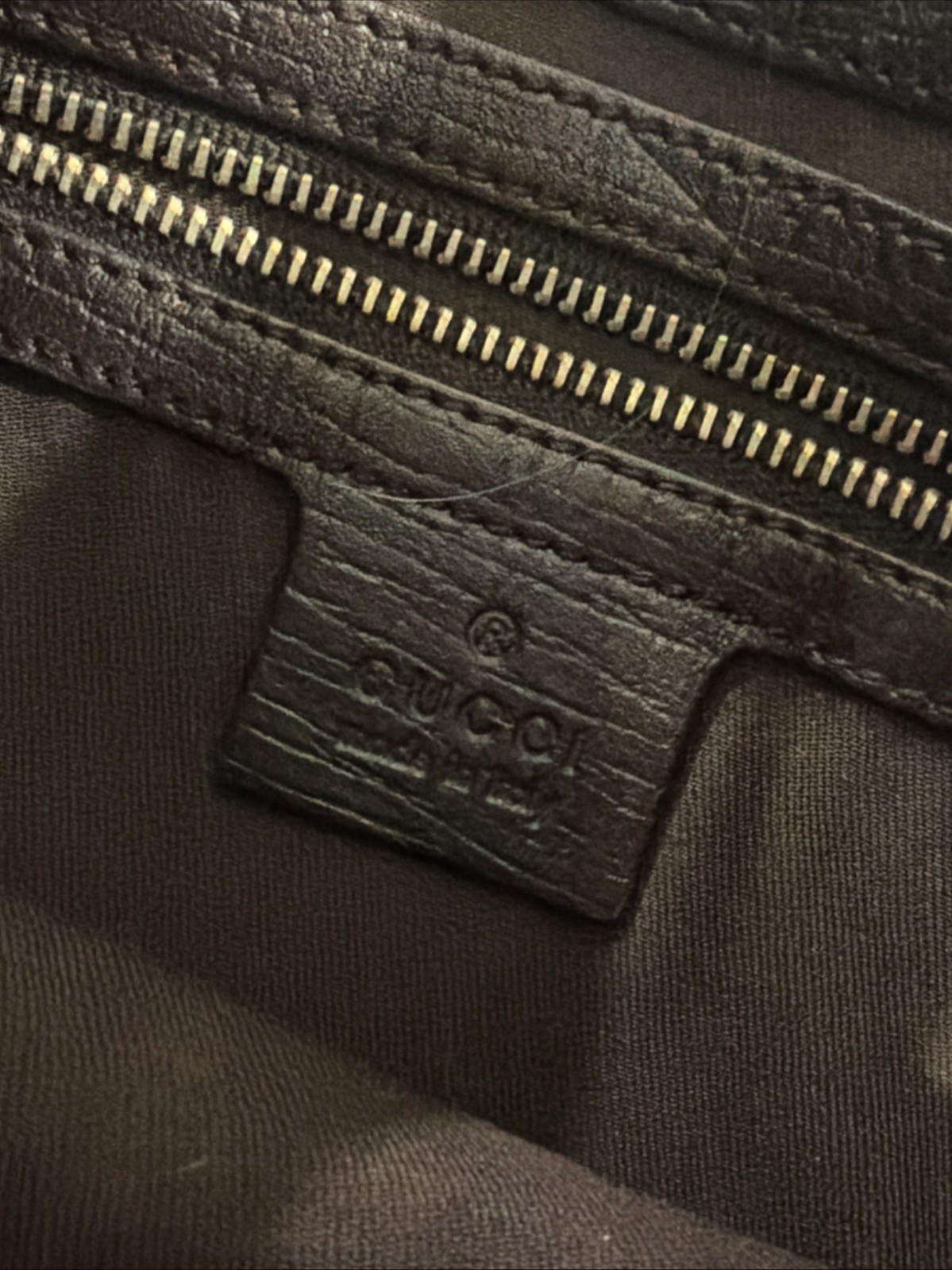 Gucci Heritage Horsebit Hobo In GG Canvas, Brown Leather Gold Bit