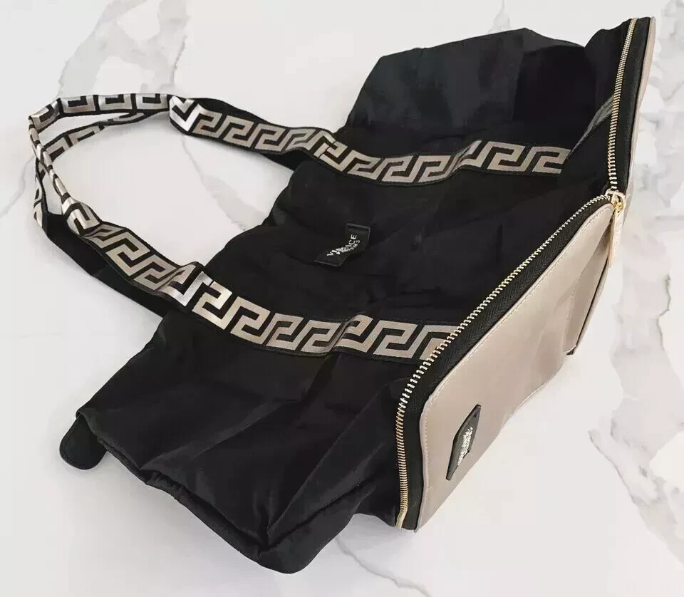 Versace Bag Black Gold Folding Tote Bag Shoulder Beauty Promo Womens NEW