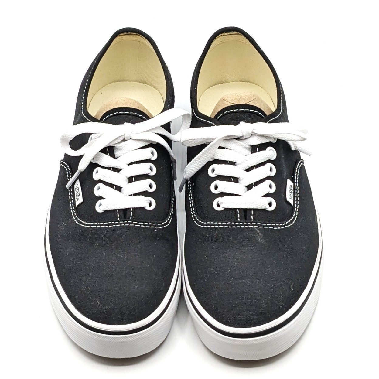 VANS “Authentic” Men’s Classic Icon Black Canvas Upper w/ Rubber Sole Shoes NEW