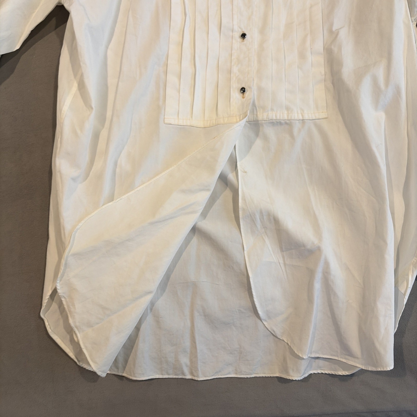Vintage – Banana Republic – Band Collar Tuxedo Shirt – Made In Hong Kong – Small