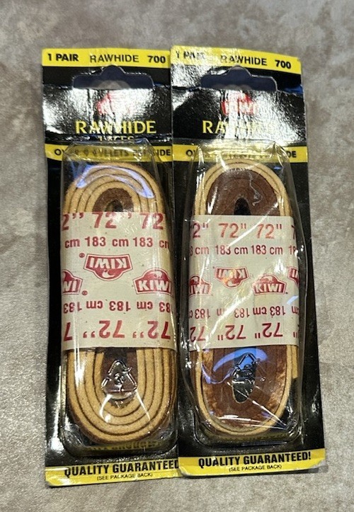 2 Pair KIWI Outdoor Leather Laces 72″ Rawhide 700 ~ Free Shipping