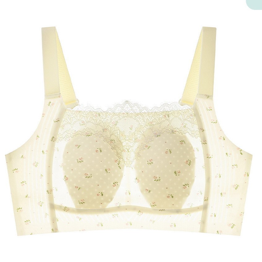 Women Bras Full coverage Seamless Ultra-thin Lace Vest Plus size Underwear 2861