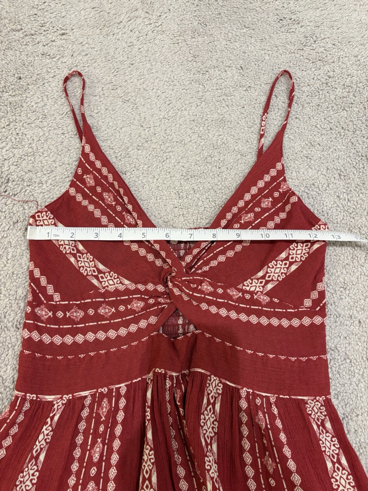 Red and White Twist Front Sundress Women’s Small