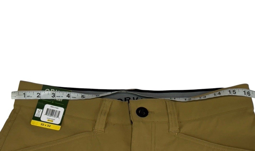Orvis Tech Pants Mens 32×32 Beige Cargo Zip Pockets Stretch Water Repellent