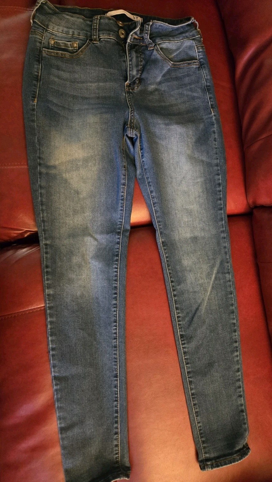 iT Women’s High Rise Skinny Jeans Blue Denim Stretch 5-Pocket Size 4