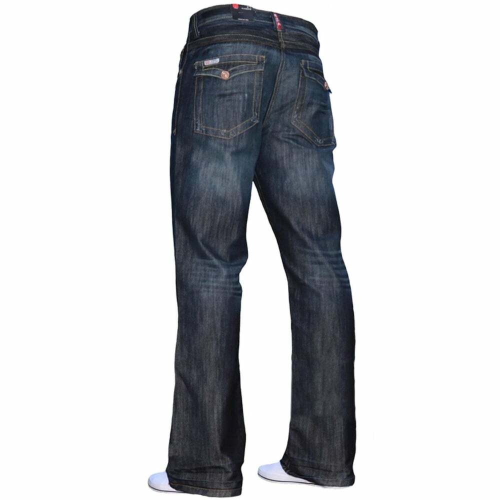 BNWT NEW MENS DESIGNER BOOTCUT FLARED LEG DENIM JEANS ALL WAIST & SIZES BNWT