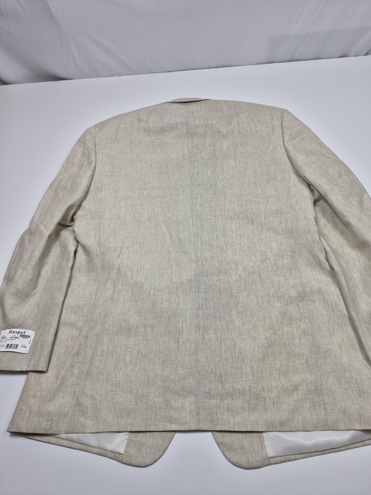Haspel Suit Mens 44 Long Beige 100% Linen Memphis 2 Piece 38×36 Classic Fit NWT