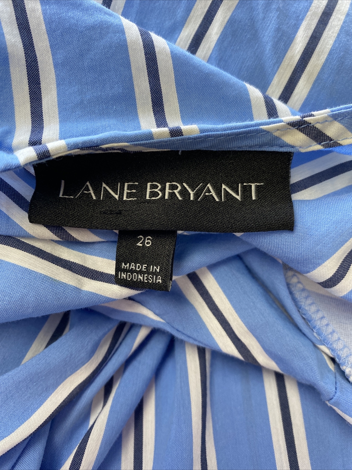 Lane Bryant Dress Womens Plus 26 Rhodes Striped Faux Wrap Work Office S/sleeve