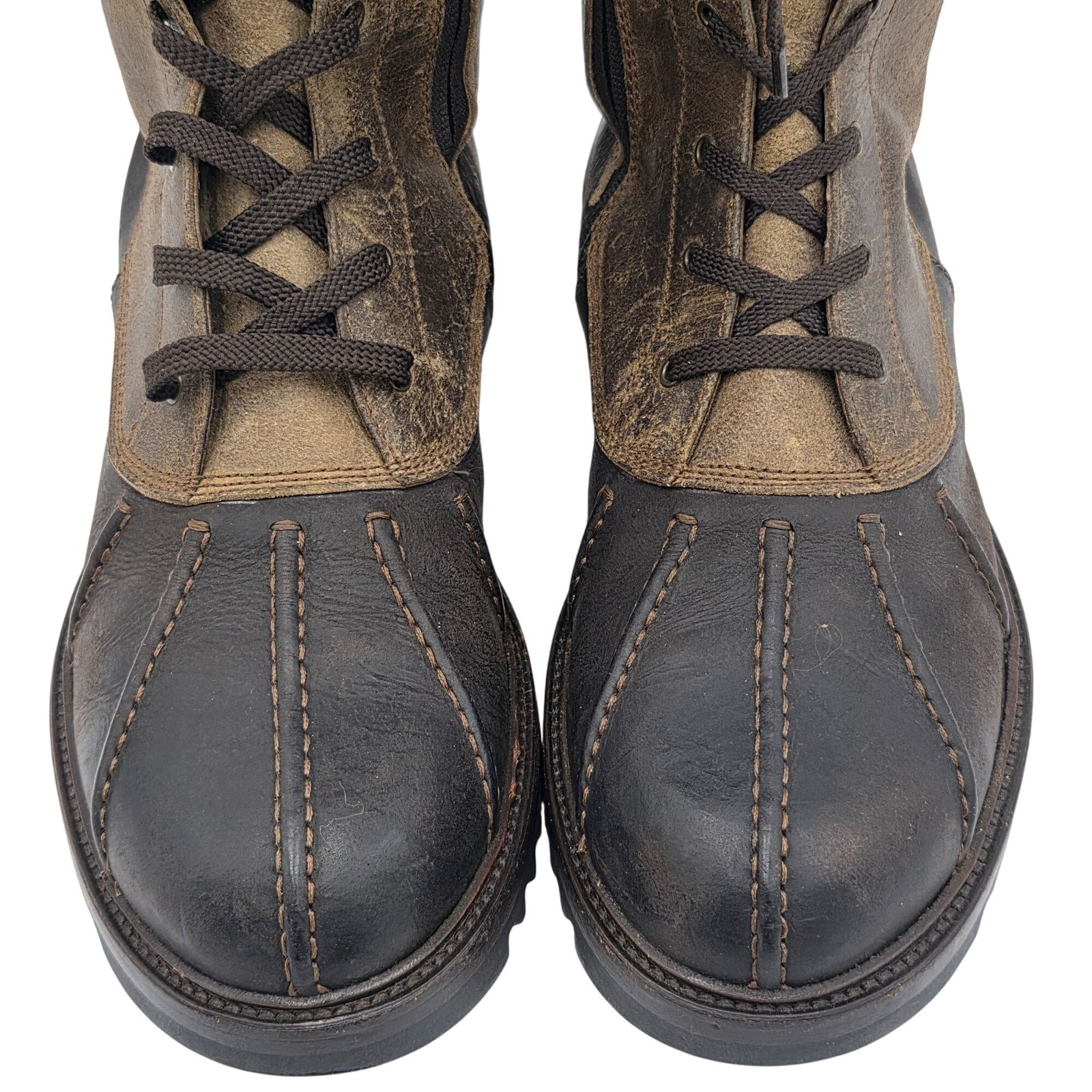 Cesare Paciotti Italy Mens Size 8UK 9US Brown Leather Laced up Tall Combat Boots