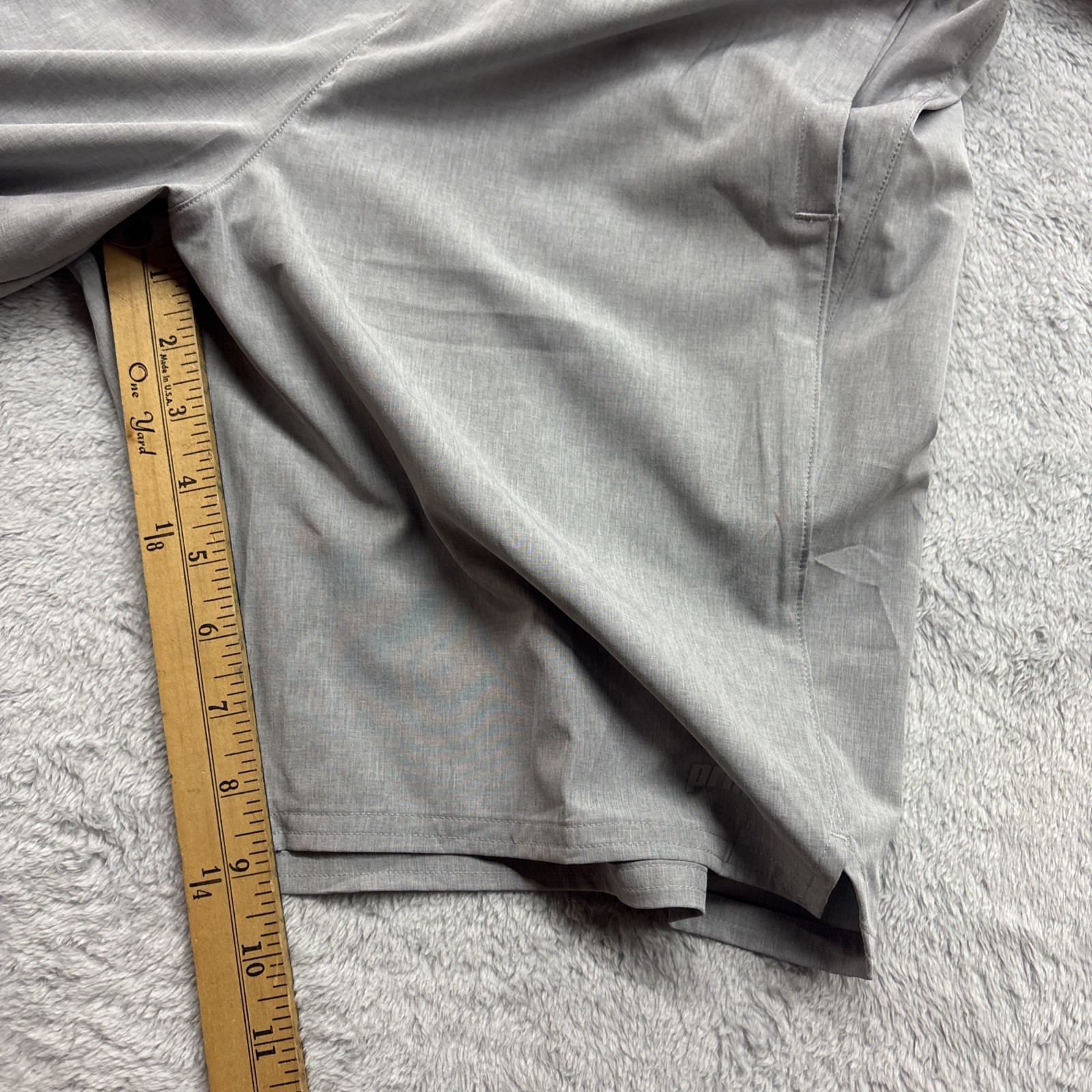 Prince Mens Heather Grey 9 Inch Inseam Performance Tennis Athletic Shorts Small