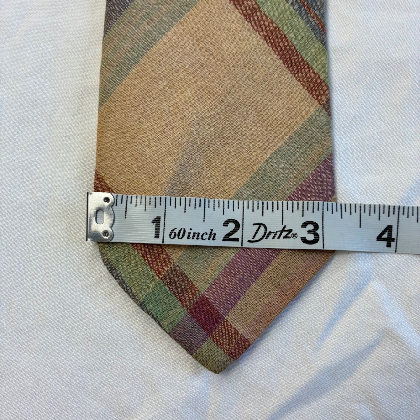 Jack Henry Vintage Hand Woven Mens Tie Cotton Madras Plaid Ivy League Academic