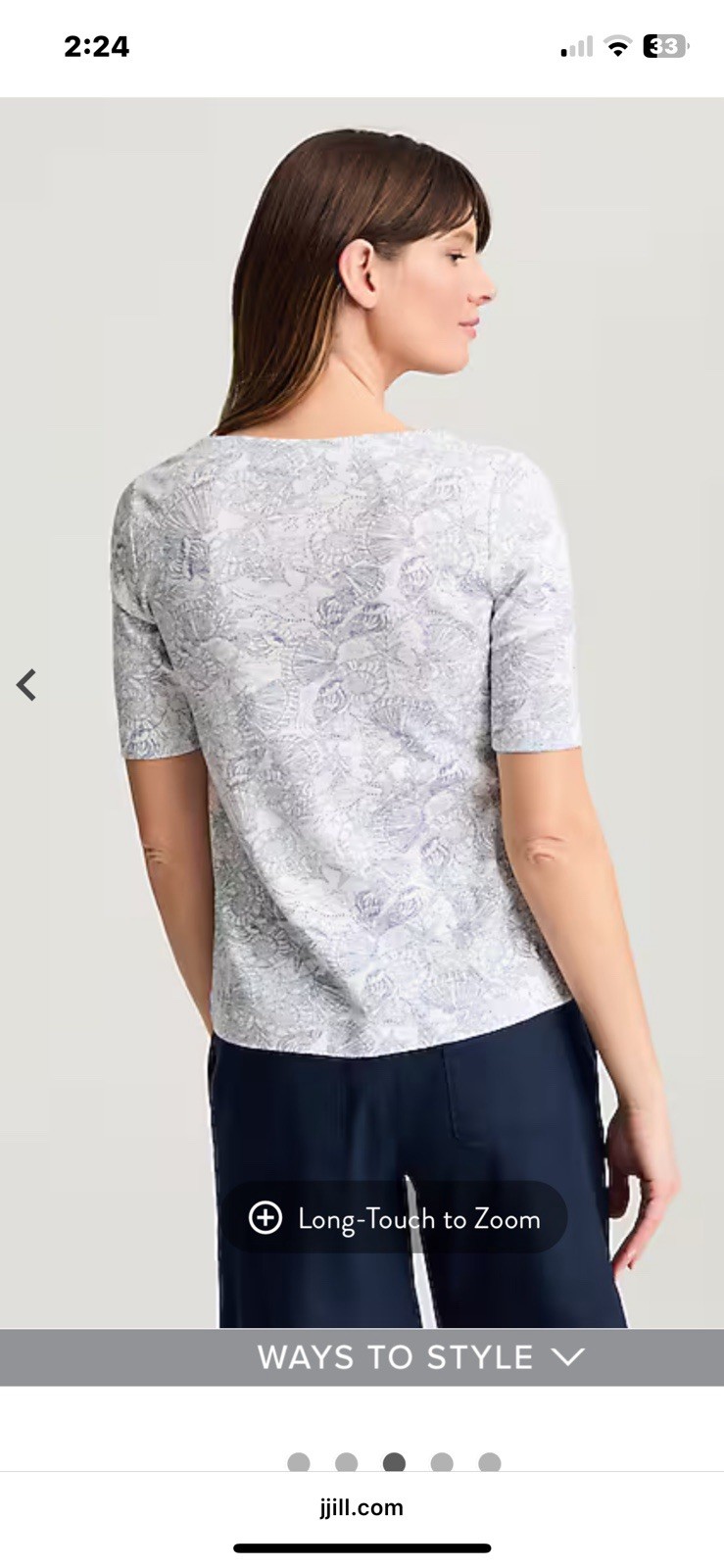 NWT NEW SUMMER J JILL MEDIUM PIMA SLUB UNDERWATER PARADISE SEASHELL TEE $49.00
