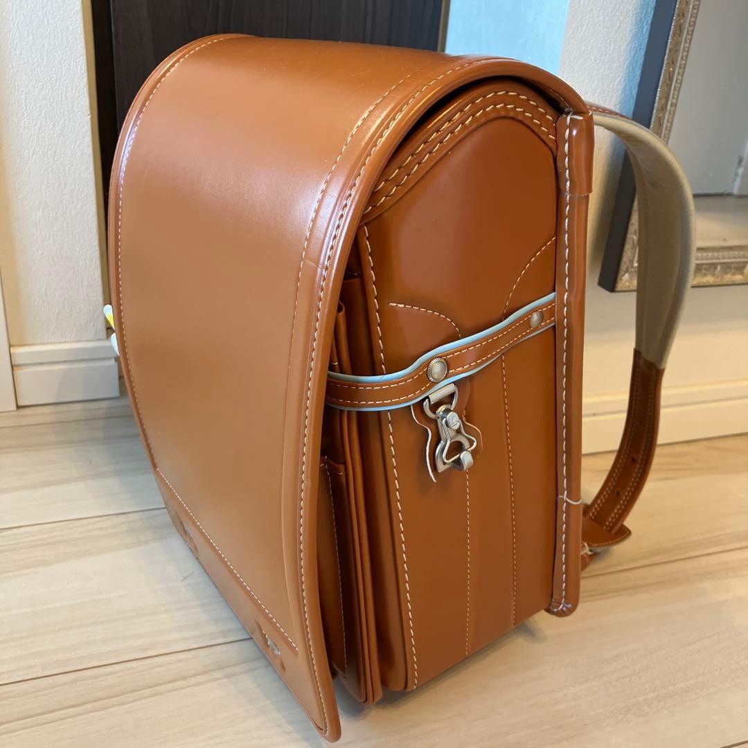 Tsuchiya Kaban Premium Camel Randoseru Unisex Backpack Atelier Clarino Pouch