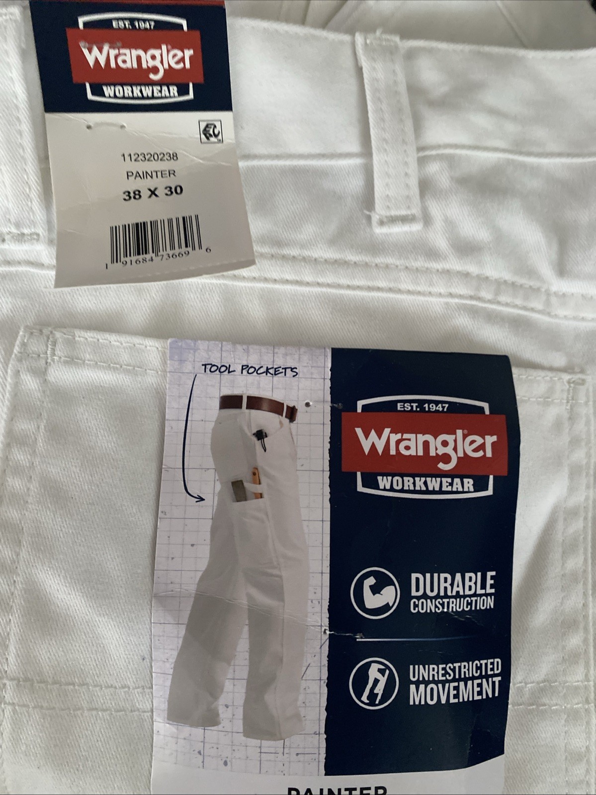 Men’s Wrangler Cargo Pants,Color White Multi Sizes New With Tag