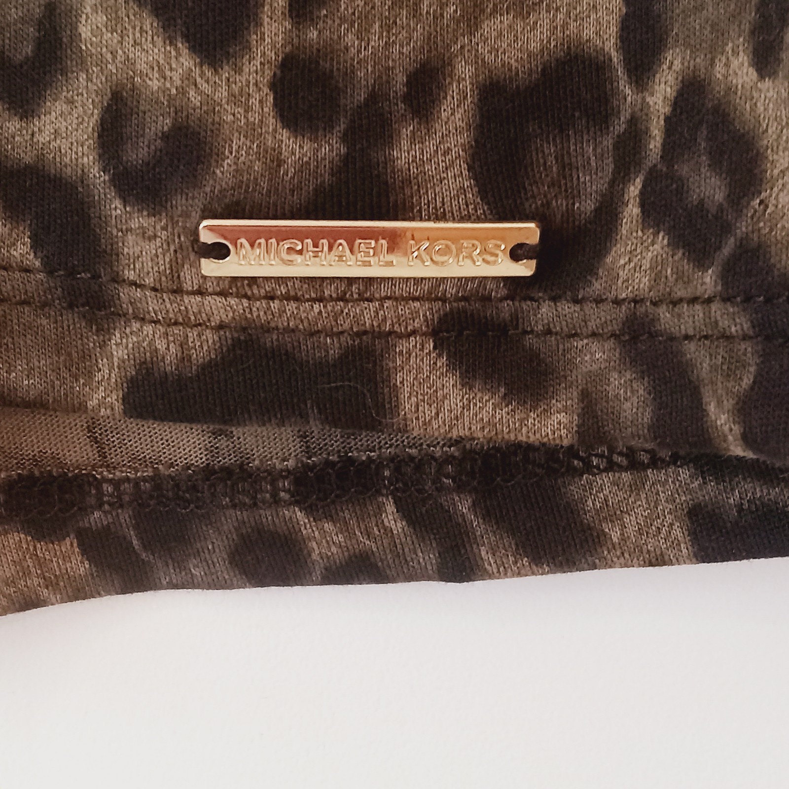 NWT Michael Kors Olive Green Leppard Print Tunic Top Size Small MSRP $64.00