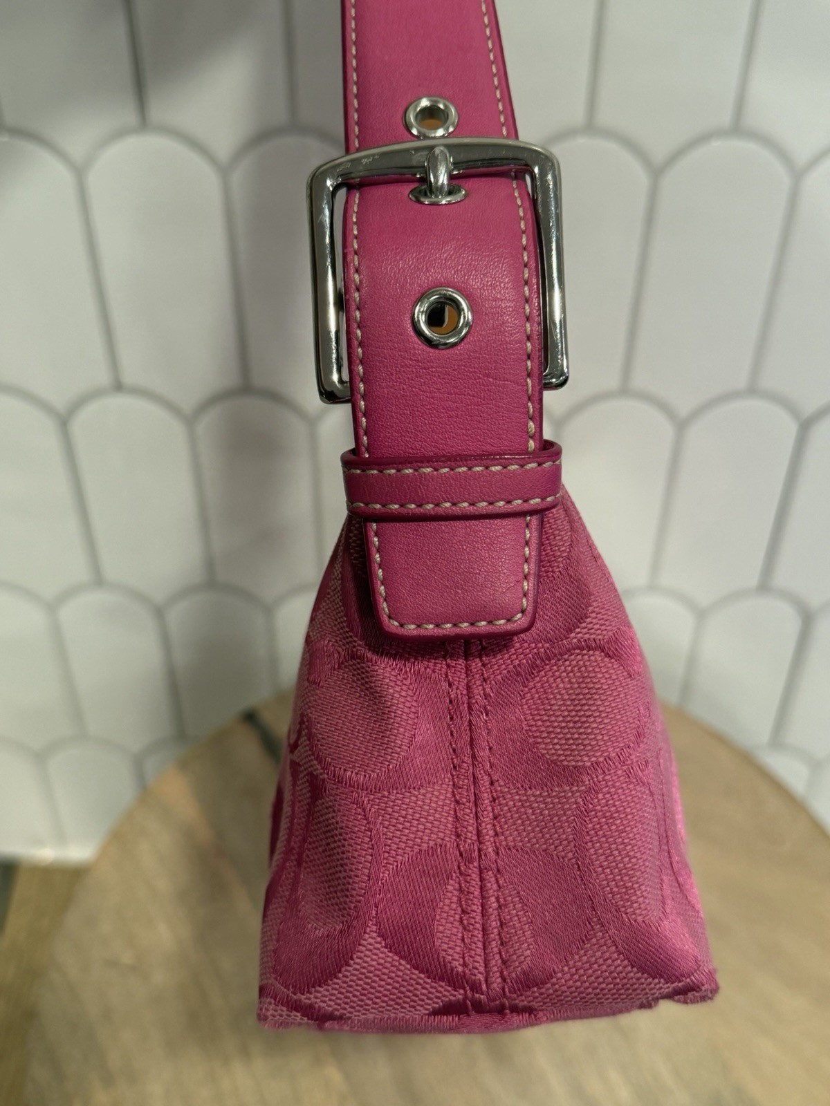 COACH Shoulder Bag Accessory Pouch Pink 6371 Hampton Baguette Y2k Gently used