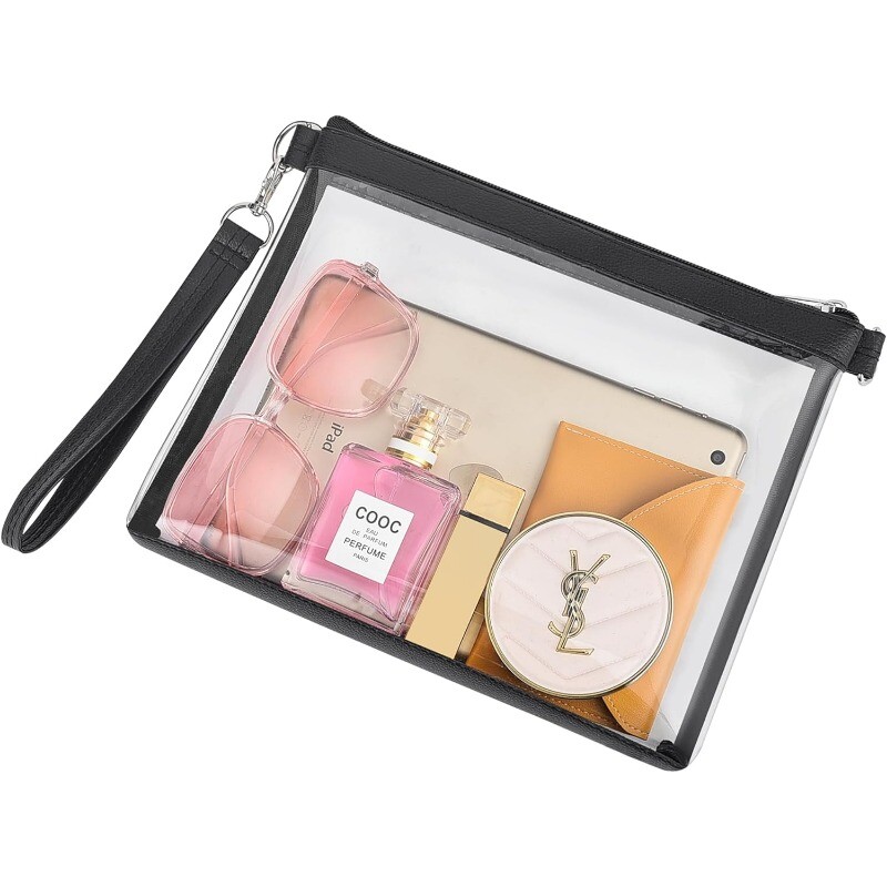Clear PVC Tote Bag Crossbody Handbag For Stadium Safe Transparent Purse