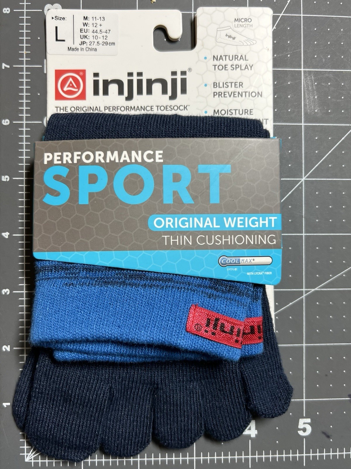 injinji Sport toe socks – mini Crew Height – Size Large
