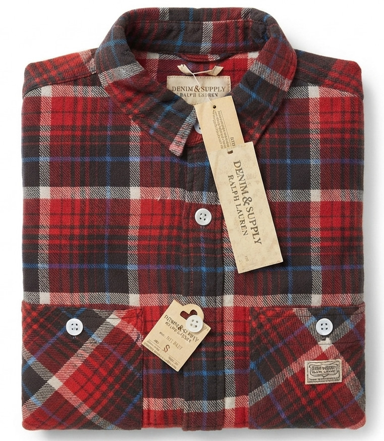 Lot of 7 Polo Ralph Lauren Denim & Supply Plaid Flannel Button Down Shirt NWT S