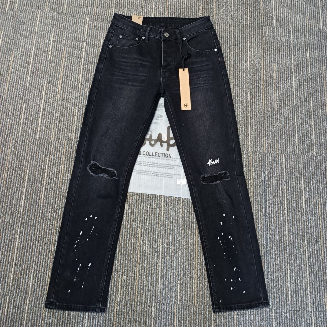 KSUBI Men’s Black Printing Pants High Street Fashion Jeans size 36 KJ04