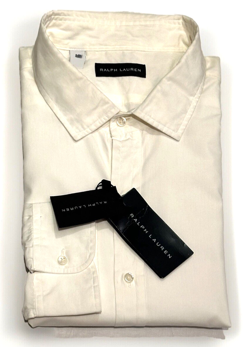$595 NEW XL 17 /17.5 RALPH LAUREN BLACK LABEL SHIRT GRUNGE WHITE DRESS RARE