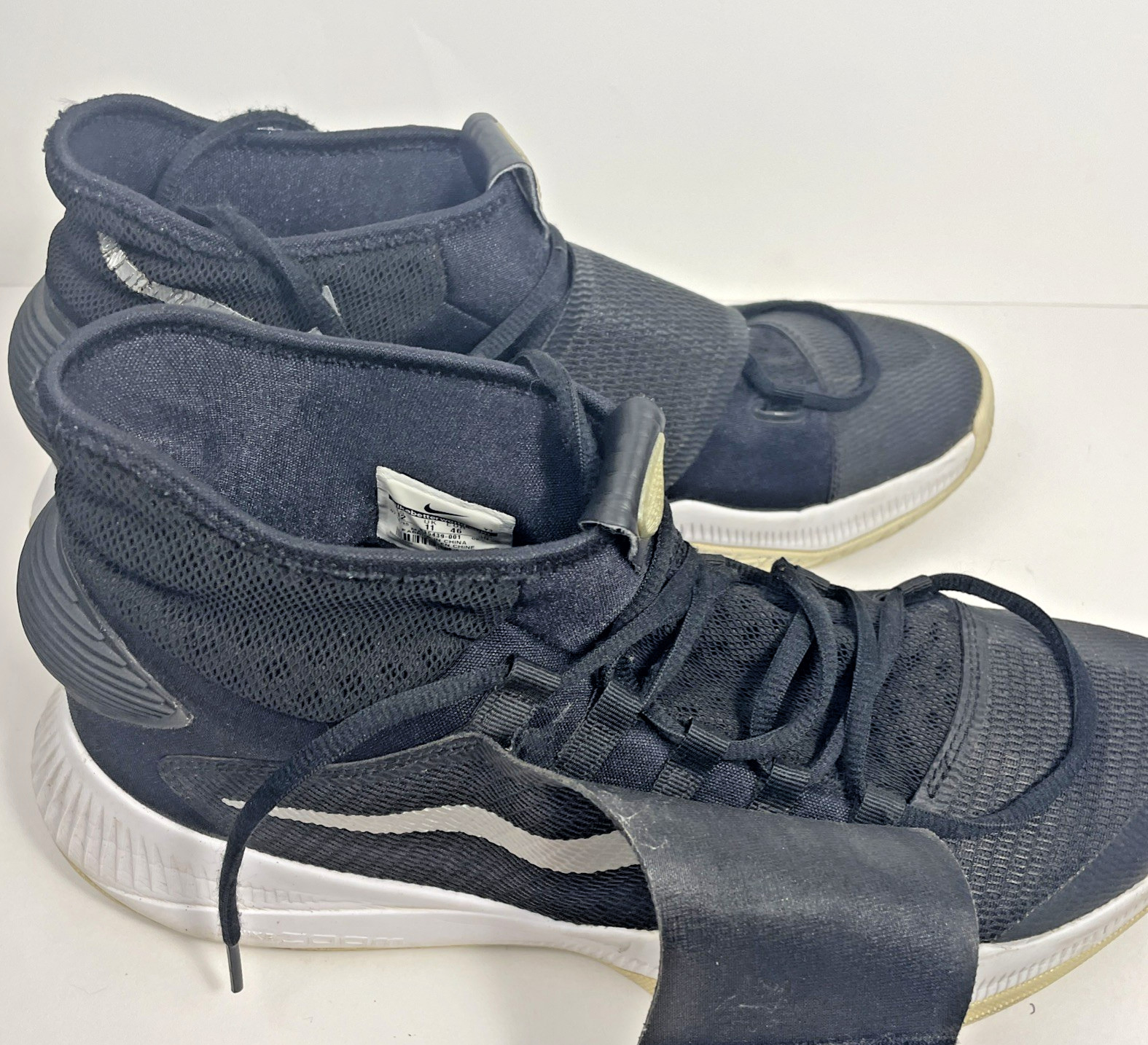 Nike HYPERREV Basketball Men’s 12 Black Silver Swoosh 2015 835439-001 VTG Shoes