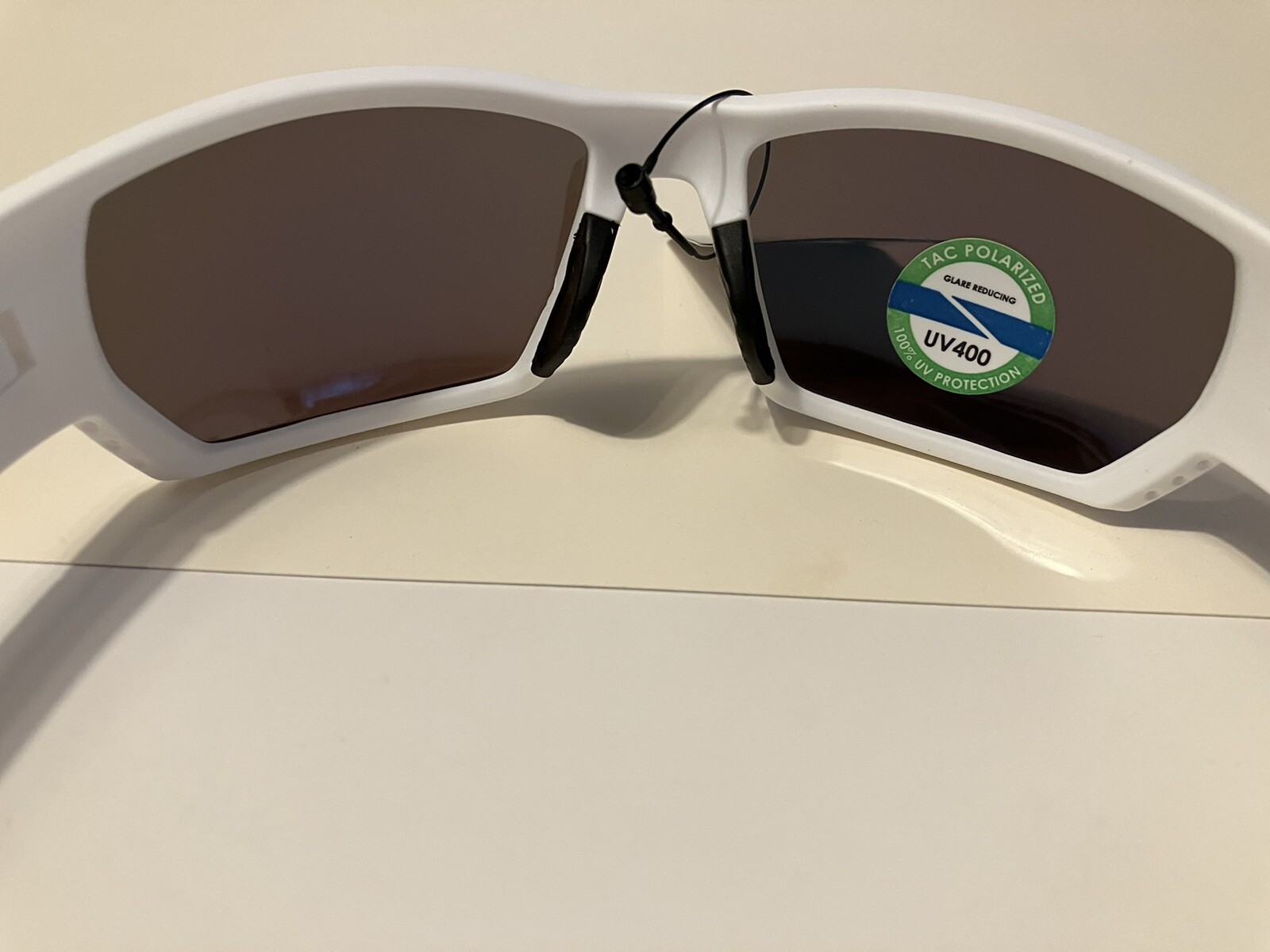RAZE Eyewear Sunglasses Sonar Polarized White Blue Mirror Smoke 28444