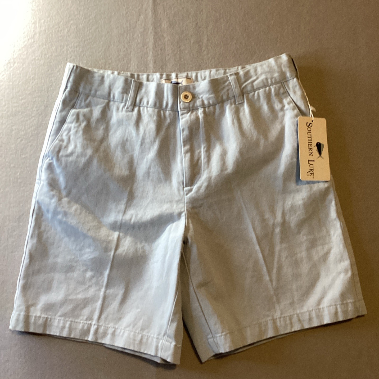 Southern Lure Boys Twill Flat Front Light Blue Shorts SZ Youth 16 New With Tag
