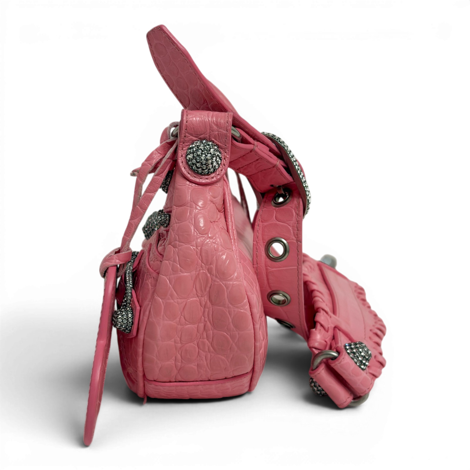 BALENCIAGA Le Cagole Shoulder Bag XS Linestone Pink