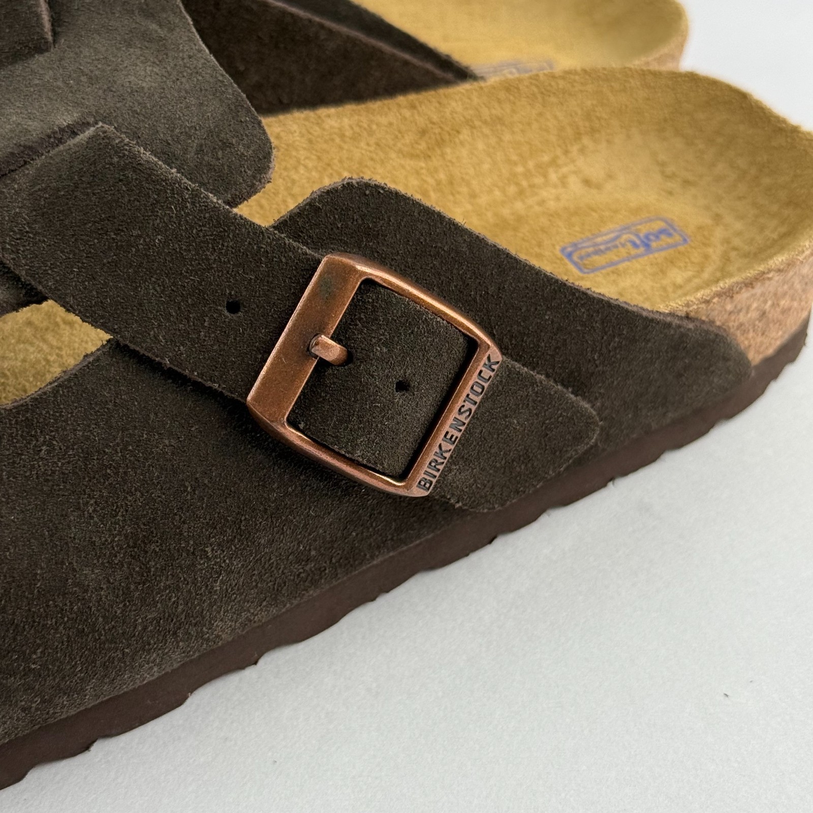 Birkenstock Boston Suede Leather Mocha Soft Footbed Shoes Clog Select Size