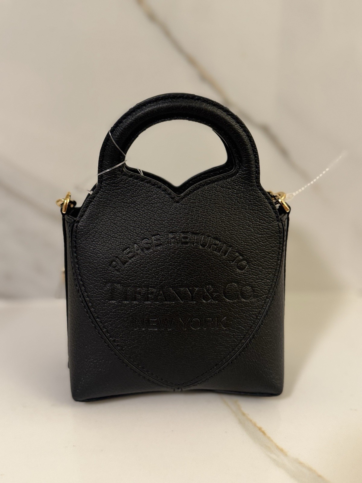 Tiffany & Co. Return To Tiffany Mini Black Leather Heart Crossbody Bag